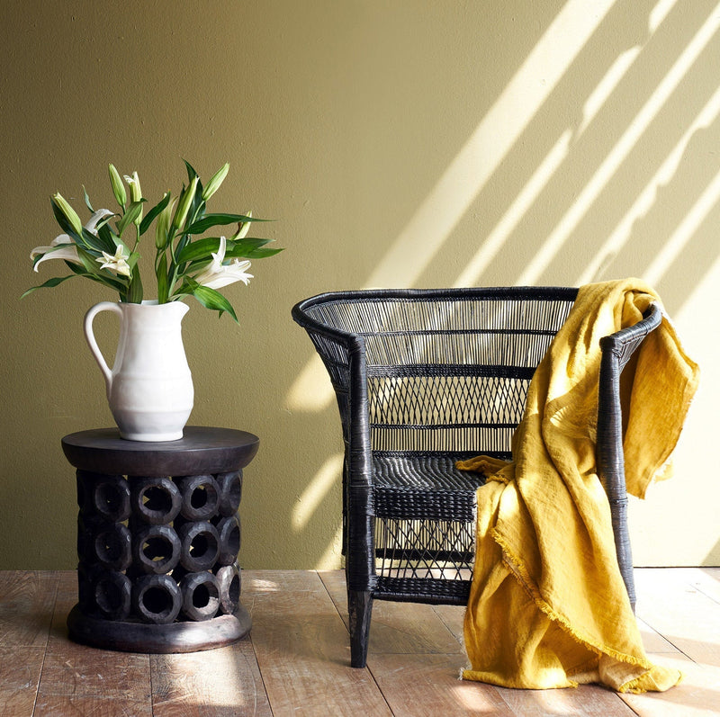 African Malawi Armchair in Black Tribal Furniture from Originals Furniture Singapore