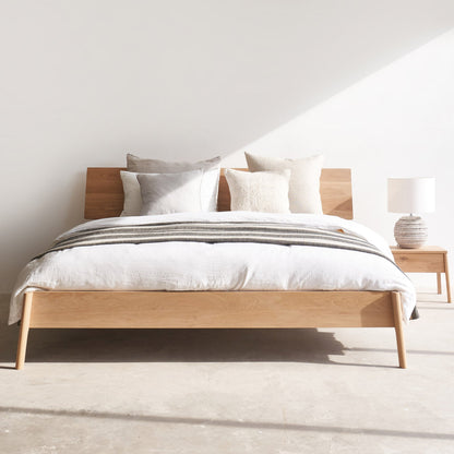 Air Oak Bed Frame with Air Bedside Table