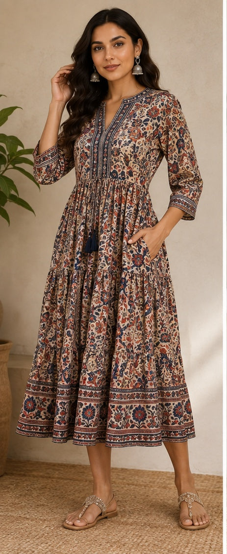 Simi Kalamkari Print Dress
