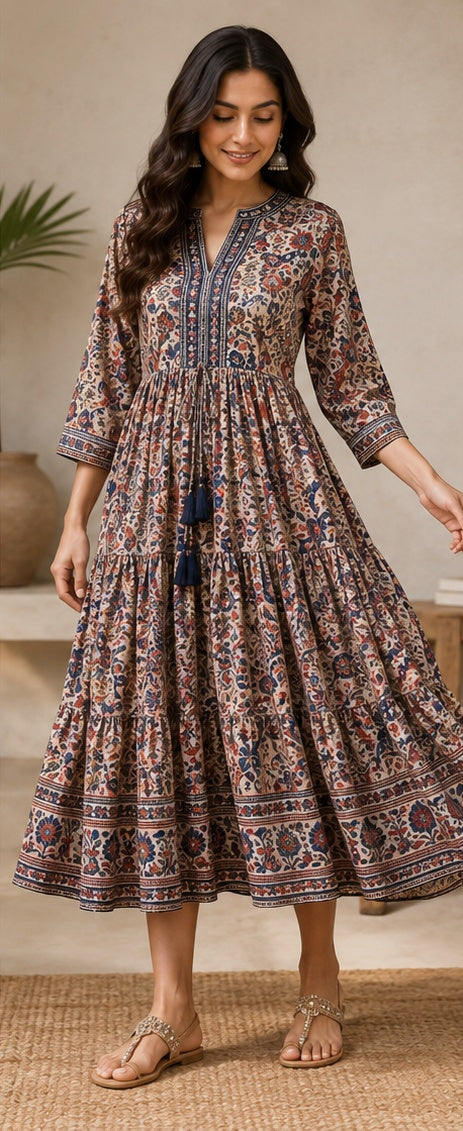 Simi Kalamkari Print Dress