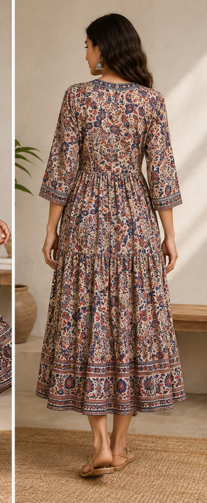 Simi Kalamkari Print Dress