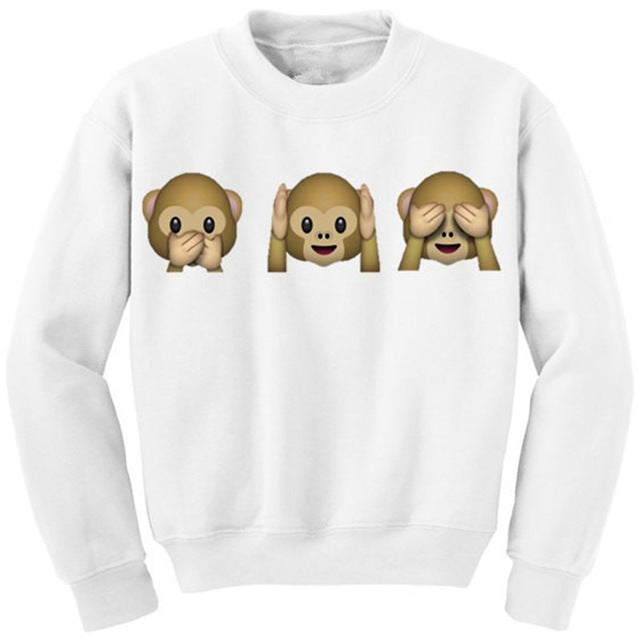 EAST KNITTING  Brand Men's  Autumn Long Sleeve Sweatshirts EMOJI Print Tops