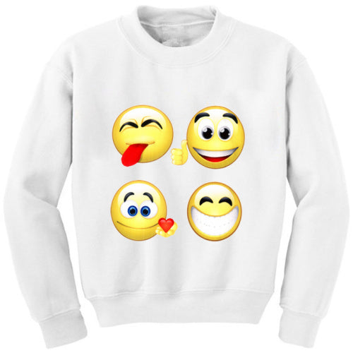 EAST KNITTING  Brand Men's  Autumn Long Sleeve Sweatshirts EMOJI Print Tops