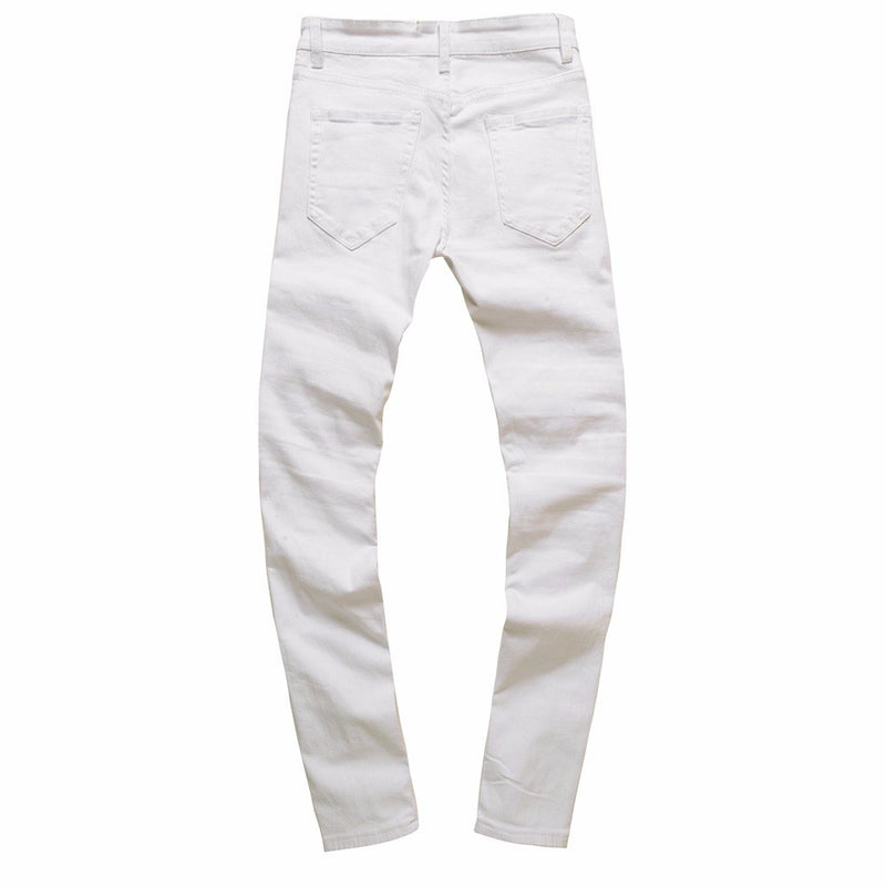 Mens Ripped Slim Fit Motorcycle Vintage Denim Jeans Hiphop Streetwear Pants